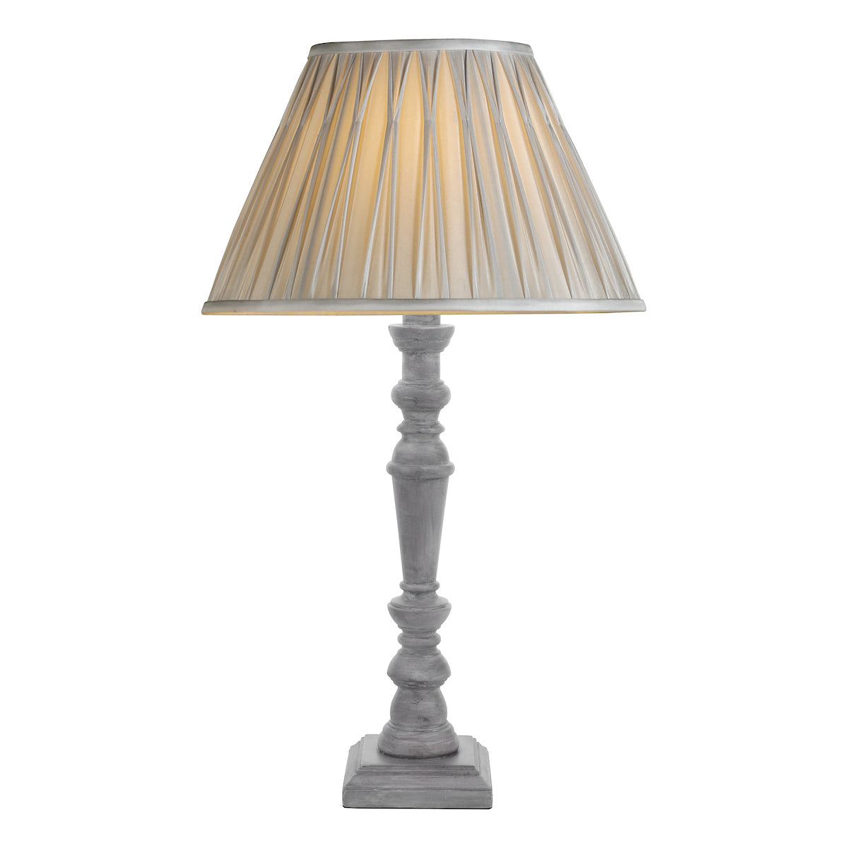 Laura Ashley Tate Table Lamp Distressed Grey and Polished Chrome Base Only – from Amos Lighting + Home