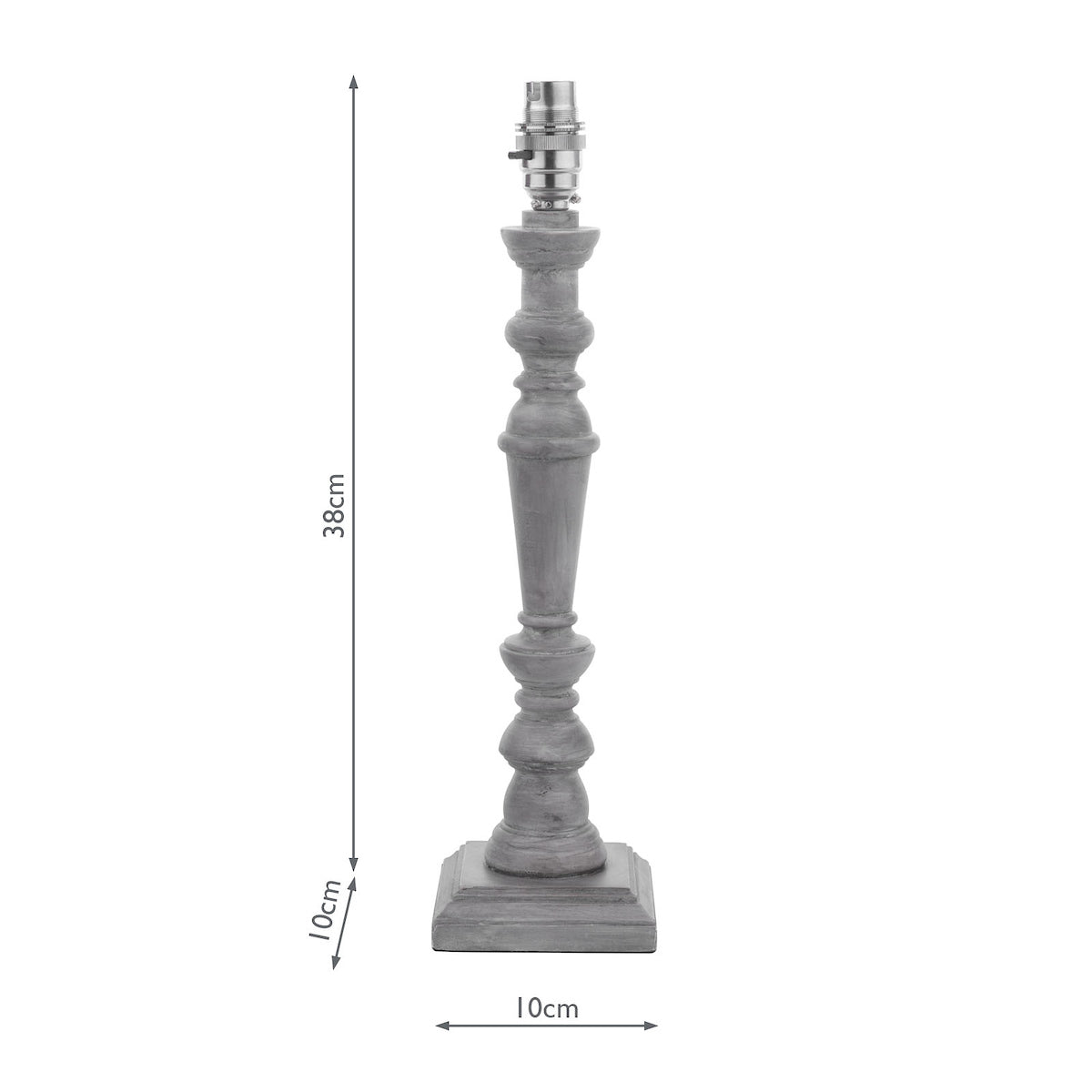 Laura Ashley Tate Table Lamp Distressed Grey and Polished Chrome Base Only – from Amos Lighting + Home