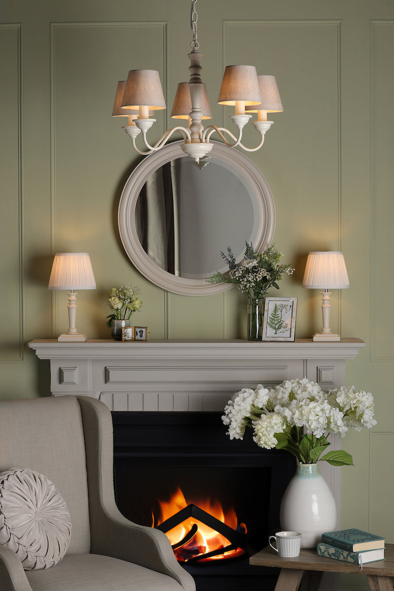 Laura Ashley Tate Twin Pack Table Lamps Distressed Wood With Shade – from Amos Lighting + Home