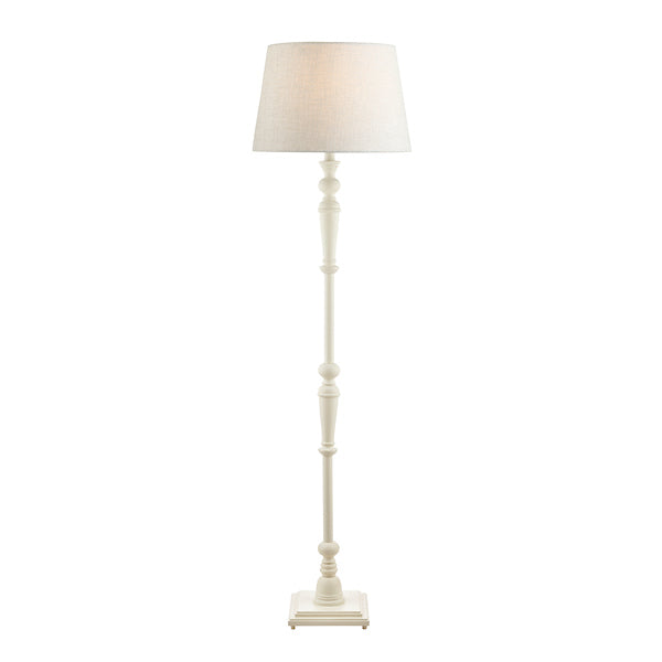 Laura Ashley Tate Wooden Floor Lamp Distressed Off White Base – from Amos Lighting + Home