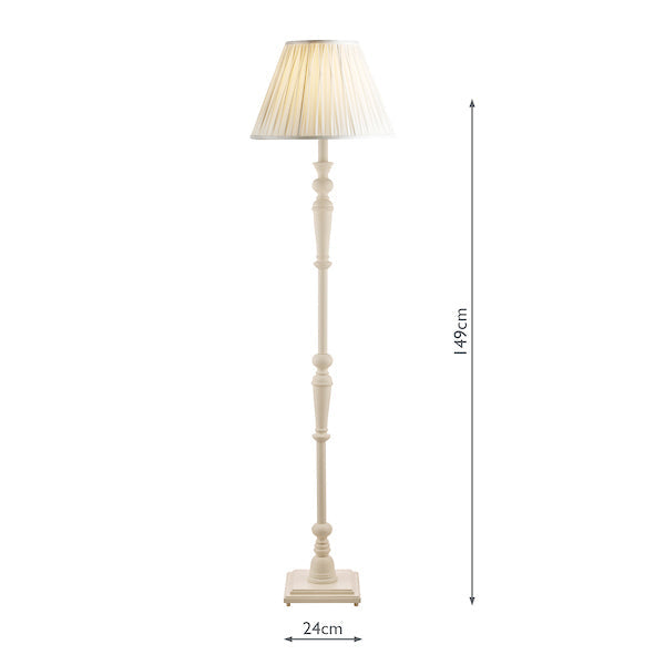 Laura Ashley Tate Wooden Floor Lamp Distressed Off White Base – from Amos Lighting + Home