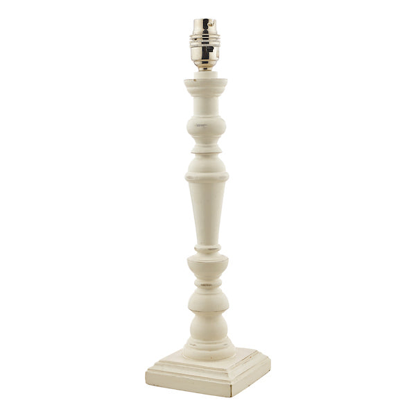 Laura Ashley Tate Wooden Table Lamp Distressed Off White Base – from Amos Lighting + Home