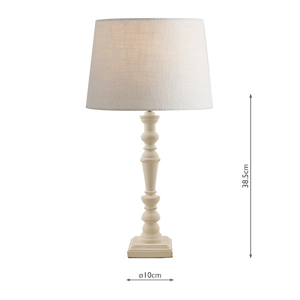 Laura Ashley Tate Wooden Table Lamp Distressed Off White Base – from Amos Lighting + Home