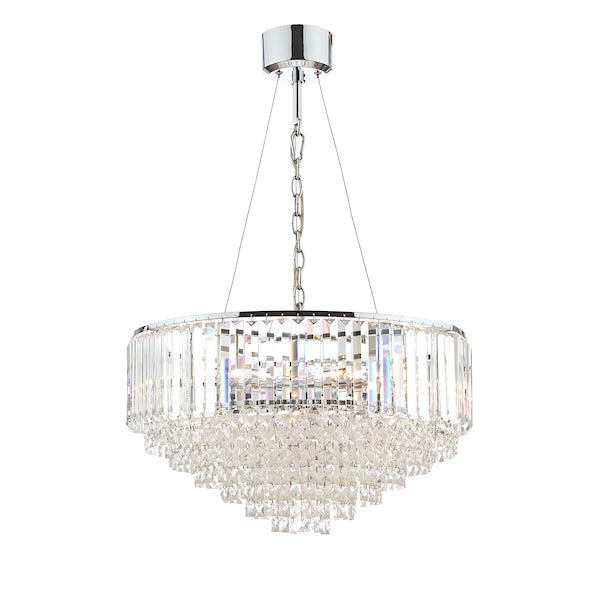 Laura Ashley Vienna 9 Light Chandelier Crystal and Polished Chrome – from Amos Lighting + Home