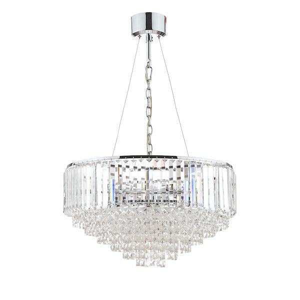 Laura Ashley Vienna 9 Light Chandelier Crystal and Polished Chrome – from Amos Lighting + Home