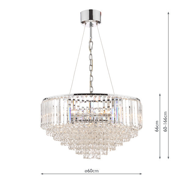 Laura Ashley Vienna 9 Light Chandelier Crystal and Polished Chrome – from Amos Lighting + Home