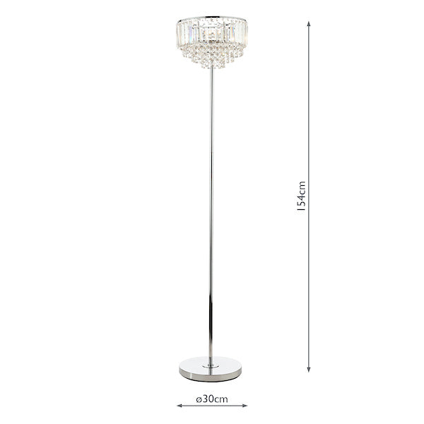 Laura Ashley Vienna Floor Lamp Crystal and Polished Chrome – from Amos Lighting + Home
