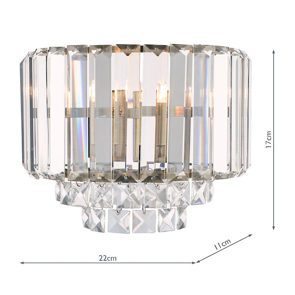 Laura Ashley Vienna Wall Light Crystal and Antique Brass – from Amos Lighting + Home