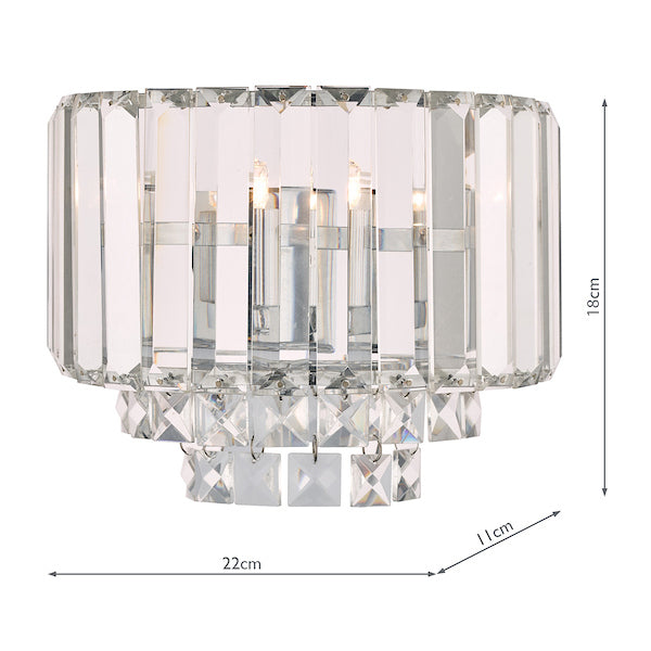 Laura Ashley Vienna Wall Light Crystal and Polished Chrome – from Amos Lighting + Home