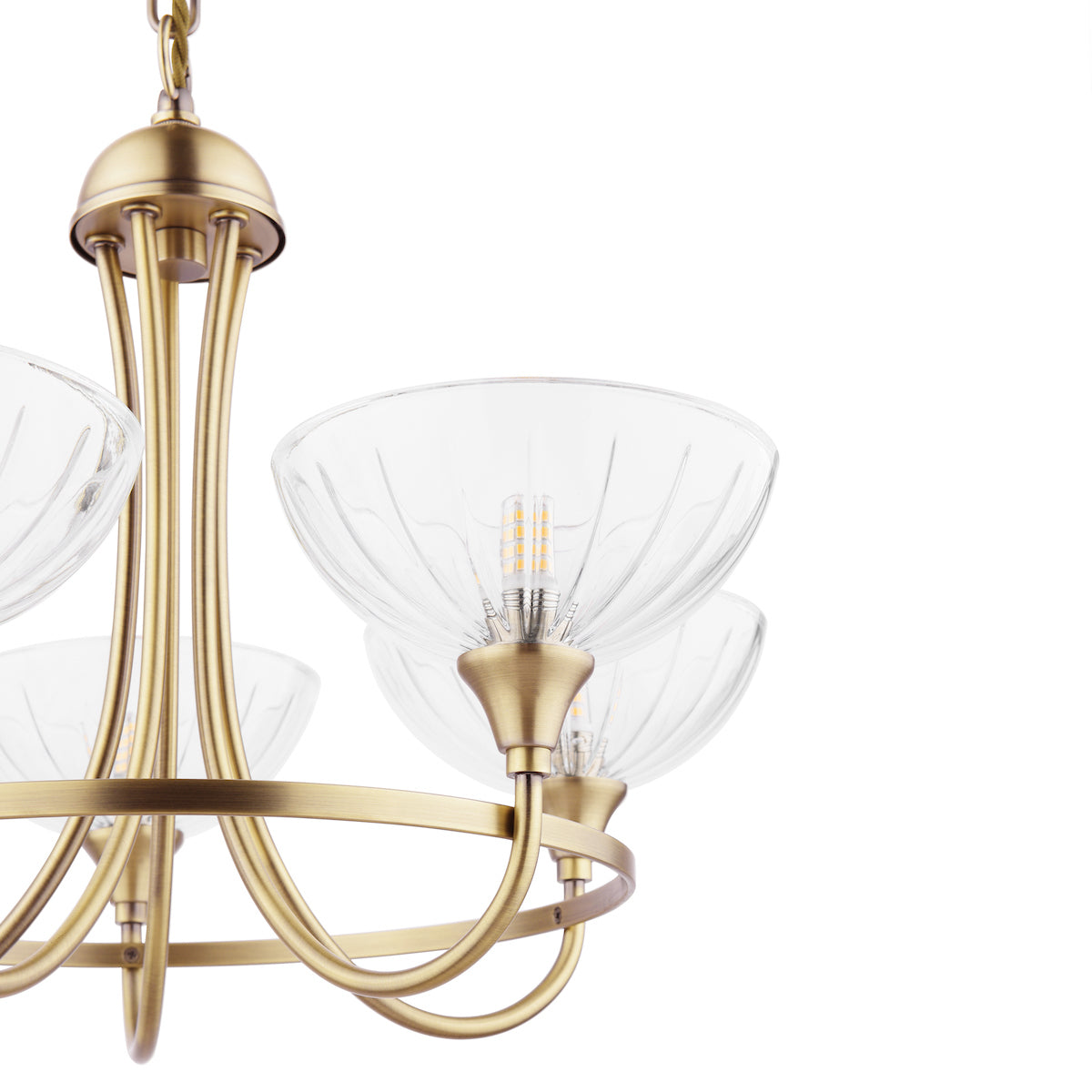 Laura Ashley Wellham 5 Light Armed Pendant Antique Brass – from Amos Lighting + Home