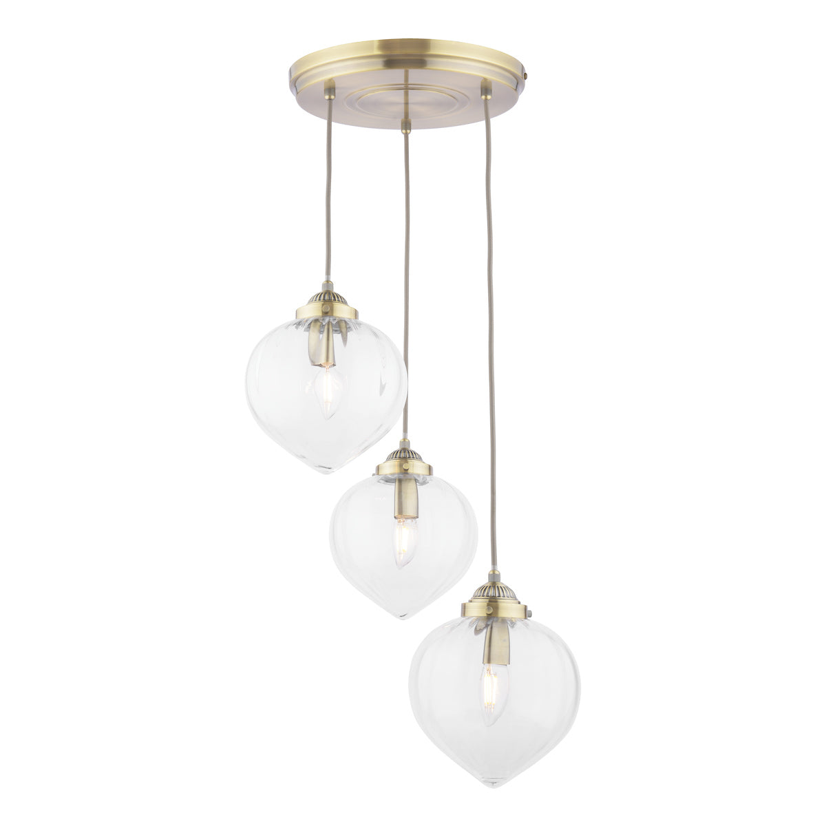 Laura Ashley Whitham 3 Light Cluster Pendant Antique Brass – from Amos Lighting + Home
