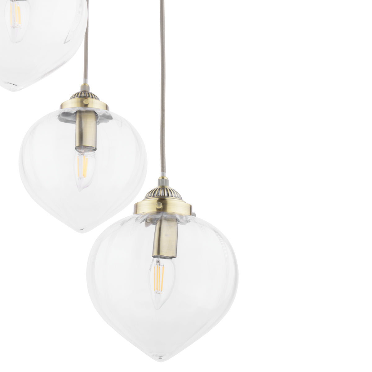 Laura Ashley Whitham 3 Light Cluster Pendant Antique Brass – from Amos Lighting + Home