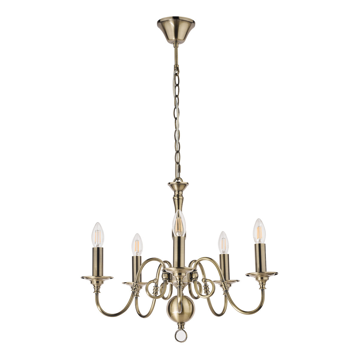 Laura Ashley Winchester 5 Light Chandelier Antique Brass – from Amos Lighting + Home