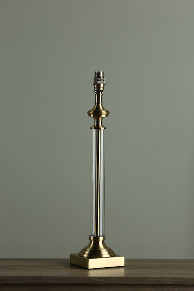 Laura Ashley Winston Glass Candlestick Table Lamp Antique Brass – from Amos Lighting + Home
