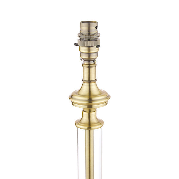 Laura Ashley Winston Glass Candlestick Table Lamp Antique Brass – from Amos Lighting + Home