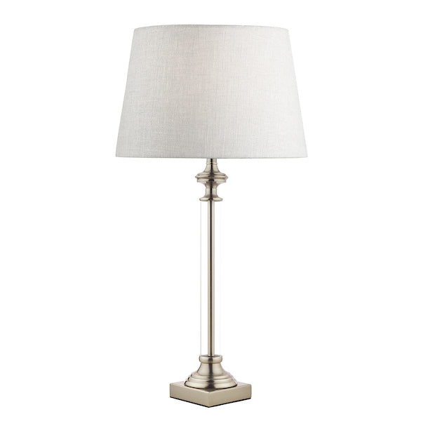 Laura Ashley Winston Glass Candlestick Table Lamp Antique Chrome – from Amos Lighting + Home