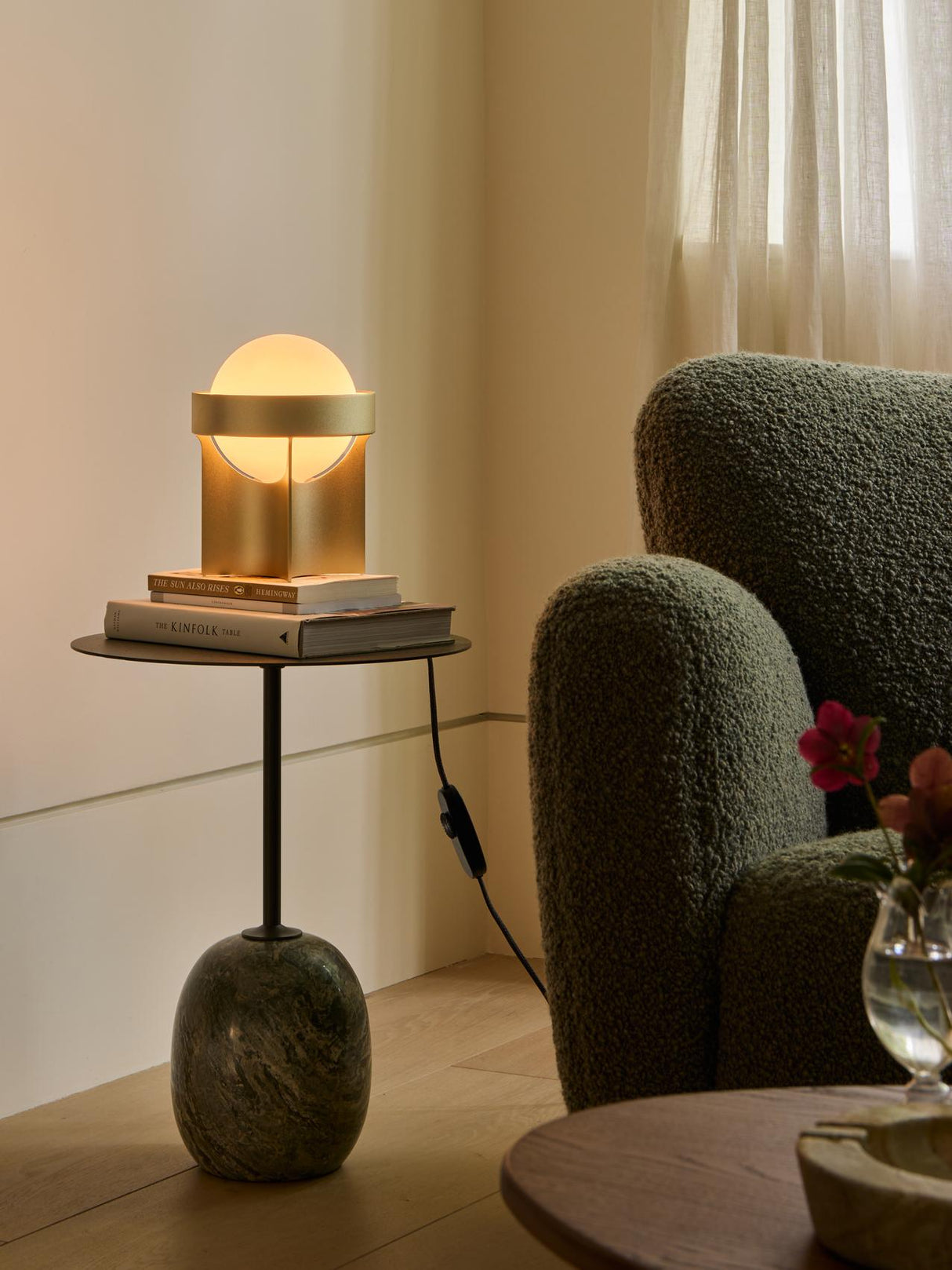 Tala Loop Table Lamp Gold with Sphere IV bulb