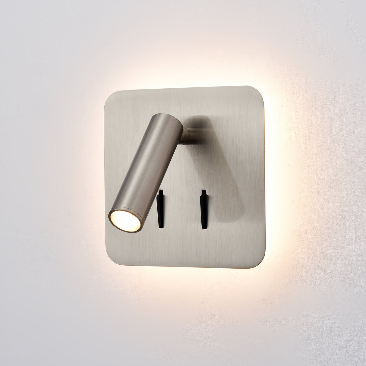 Franklite Luca Square Reading Wall Light Satin Nickel