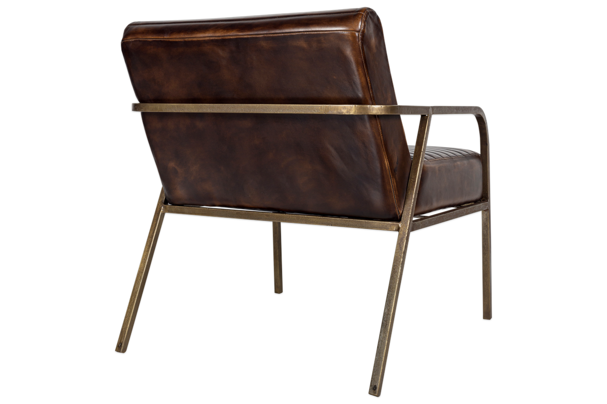 Nkuku Mirai Ribbed Leather Armchair Chocolate Brown