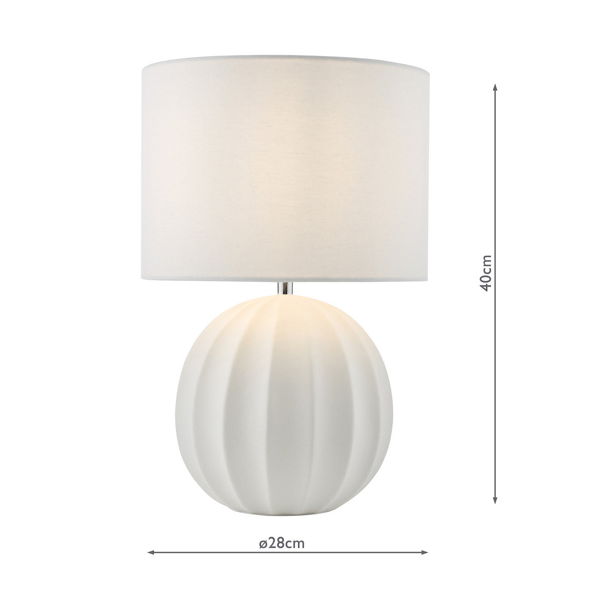 Dar Mavis Ceramic Table Lamp Cream With Shade