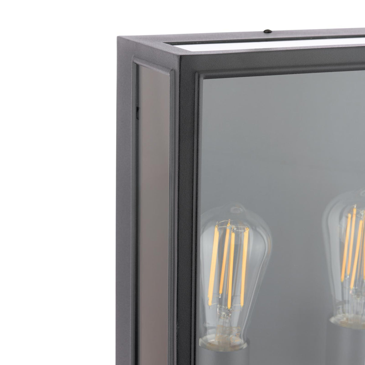 Dar Mazin 2 Light Outdoor Wall Light Matt Black and Glass IP44