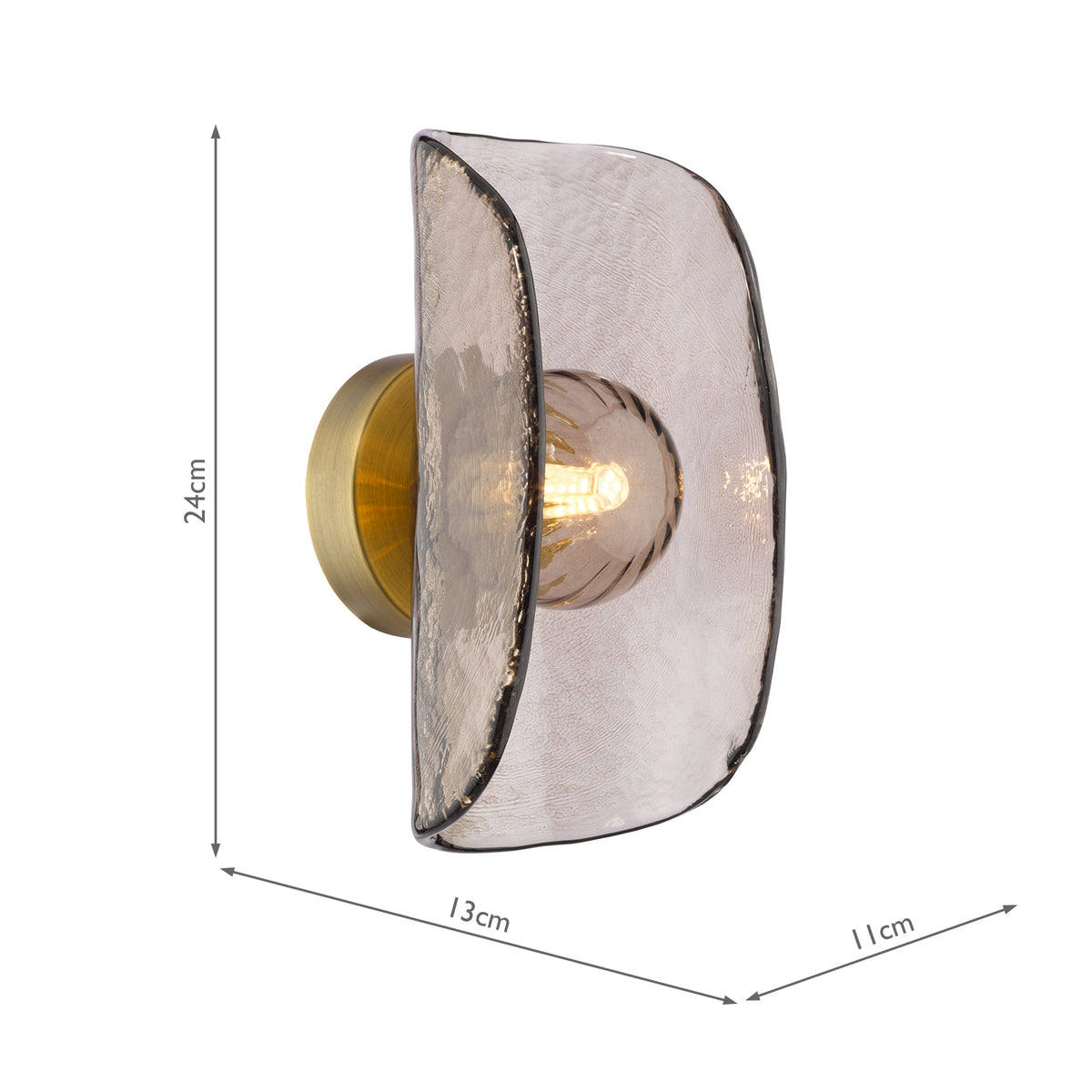 Dar Megara Wall Light Antique Bronze and Tea Smoked Glass