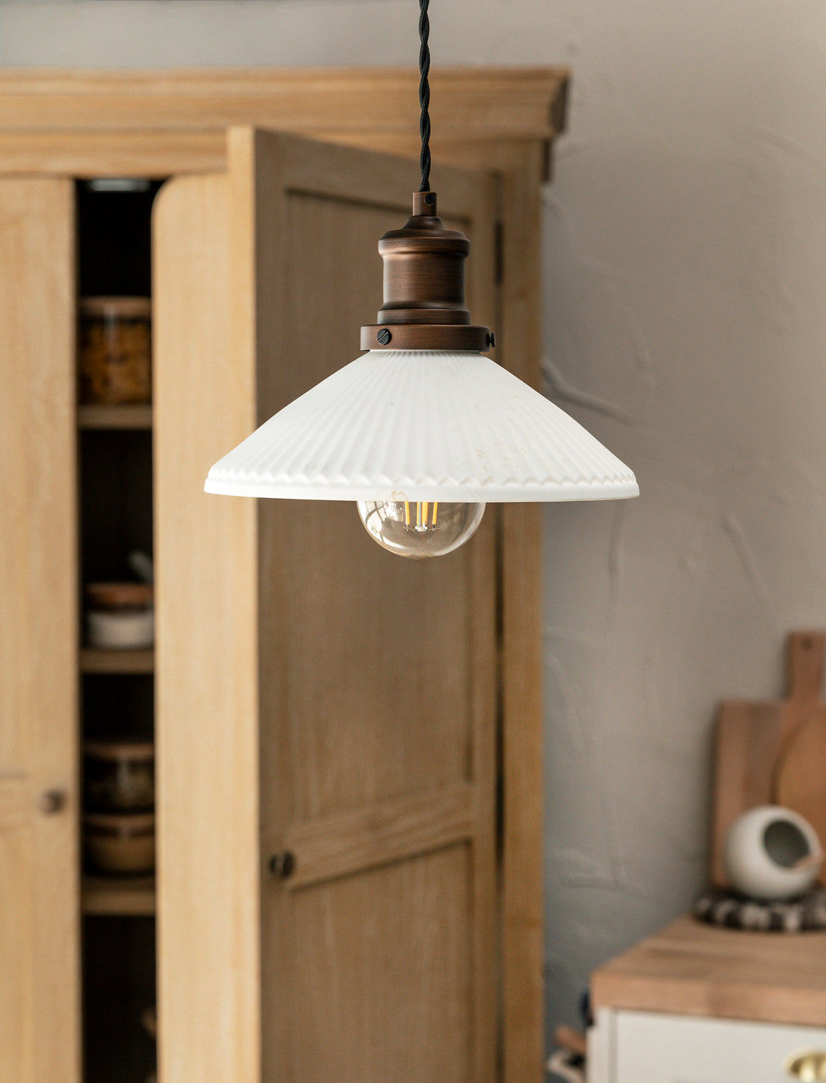 Garden Trading Beaulieu Pendant Light Fluted Cone Antique Bronze