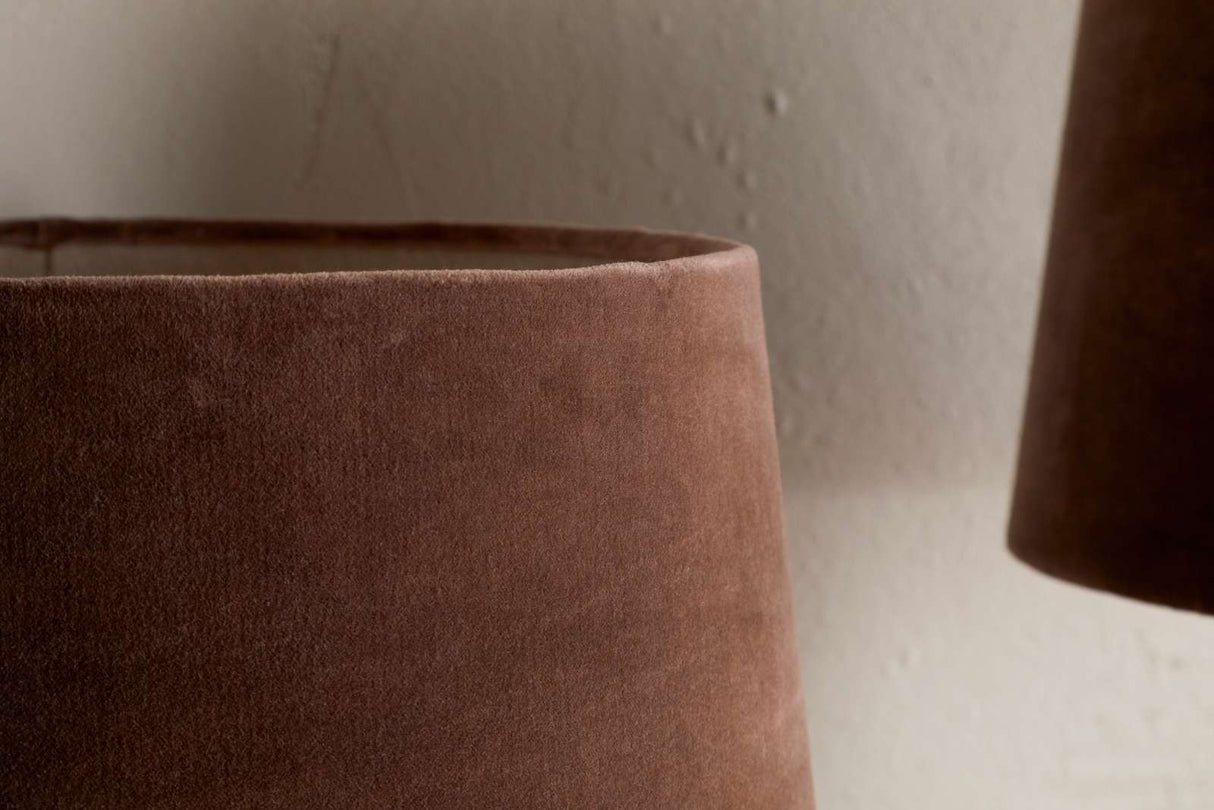Nkuku Mendai Velvet & Linen Lampshade Mocha Medium