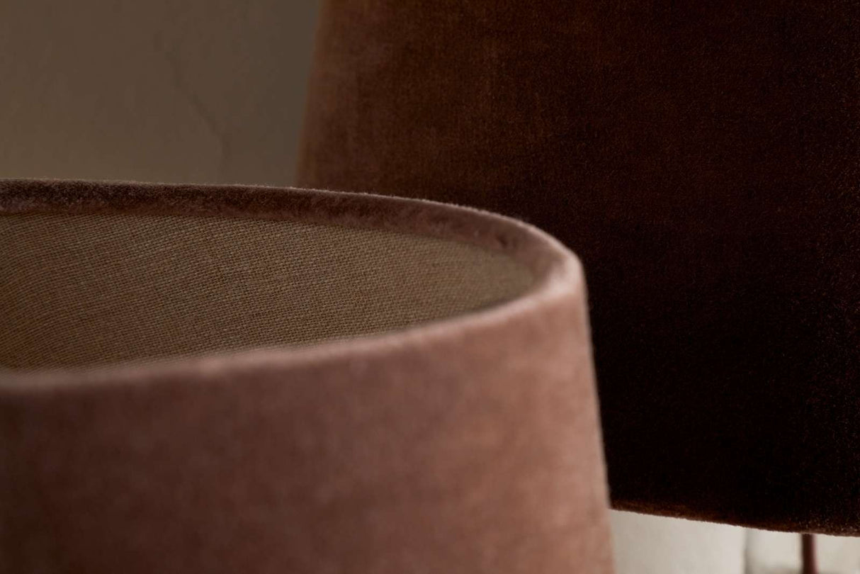 Nkuku Mendai Velvet & Linen Lampshade Mocha Medium