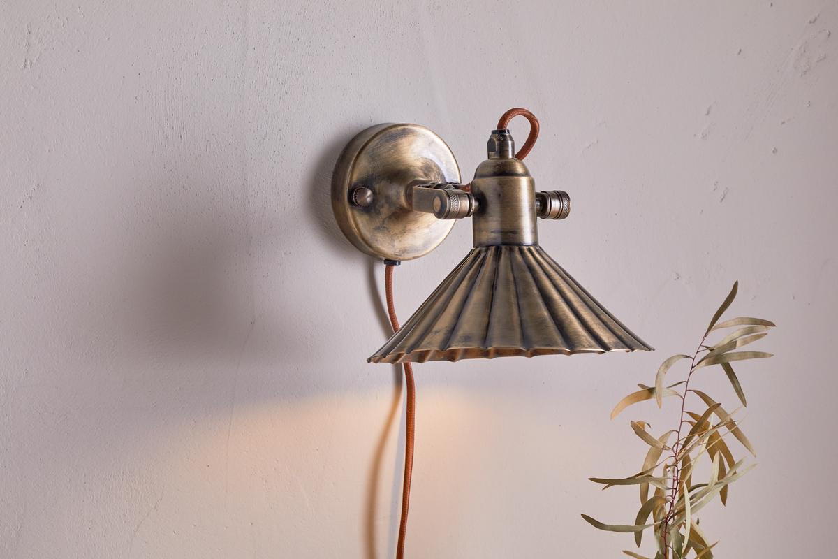 Nkuku Moti Wall Lamp Antique Brass