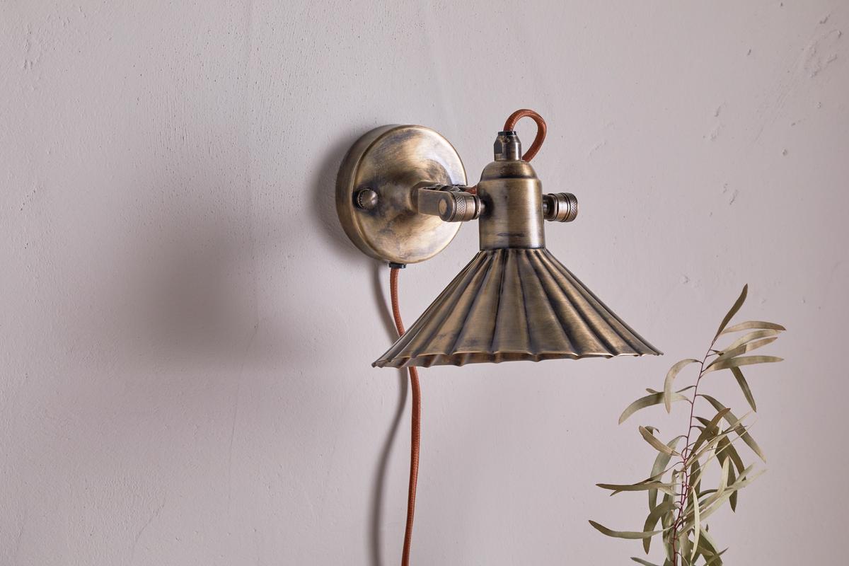 Nkuku Moti Wall Lamp Antique Brass