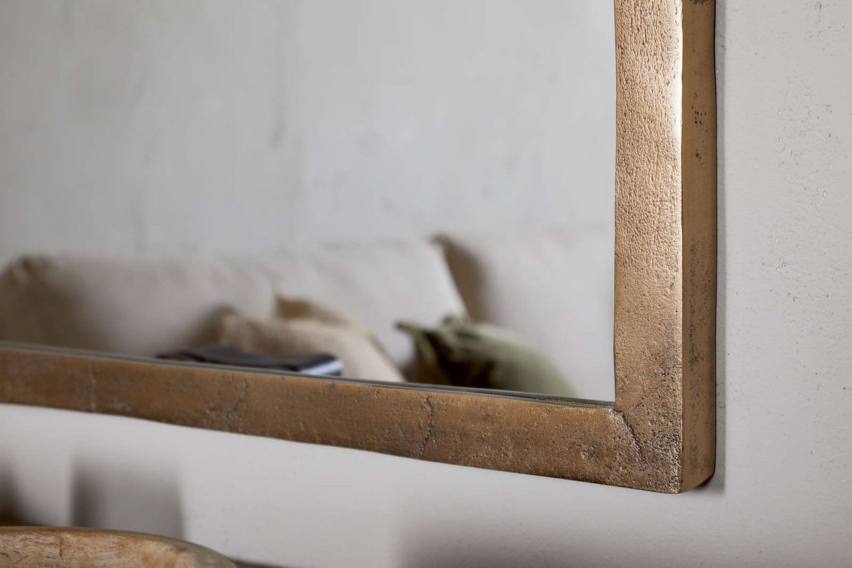 Nkuku Murwara Wall Mirror Antique Brass Large