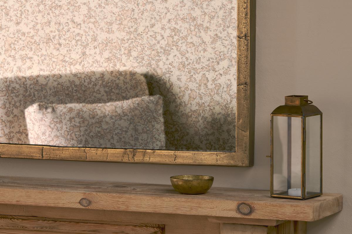 Nkuku Murwara Antique Glass Arched Mirror Antique Brass