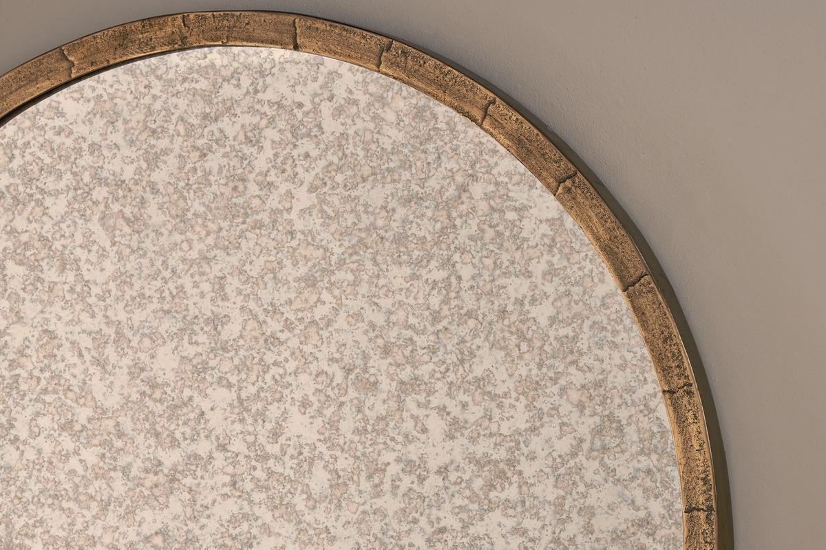 Nkuku Murwara Antique Glass Arched Mirror Antique Brass