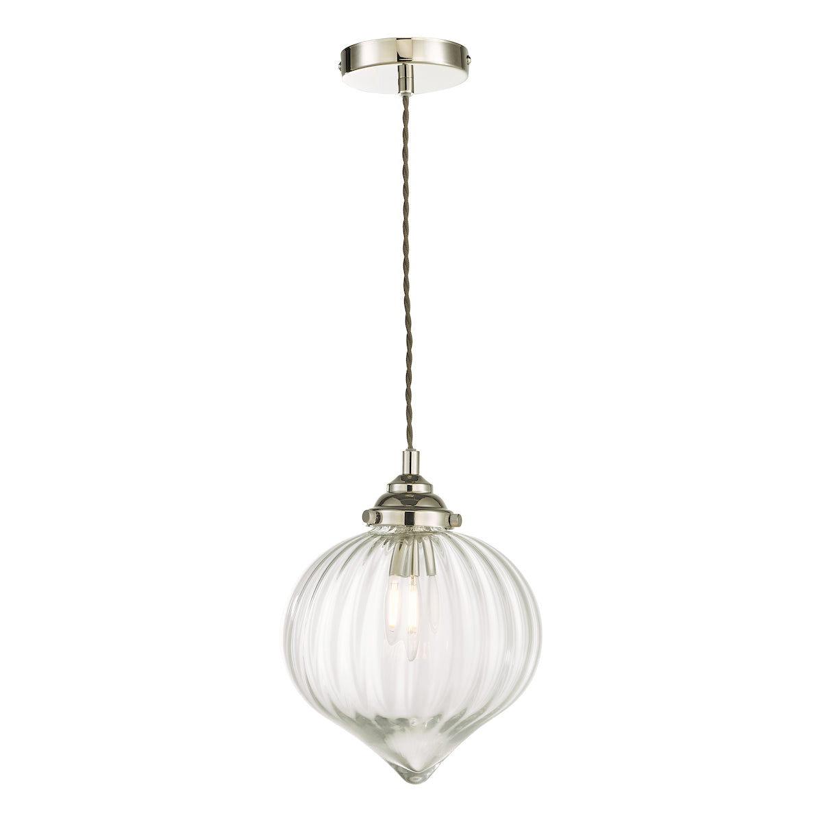 Dar Mya Pendant Polished Nickel and Glass