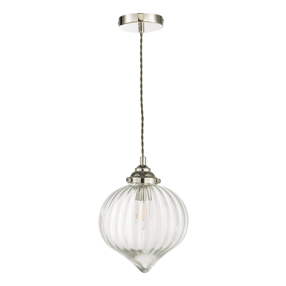 Dar Mya Pendant Polished Nickel and Glass