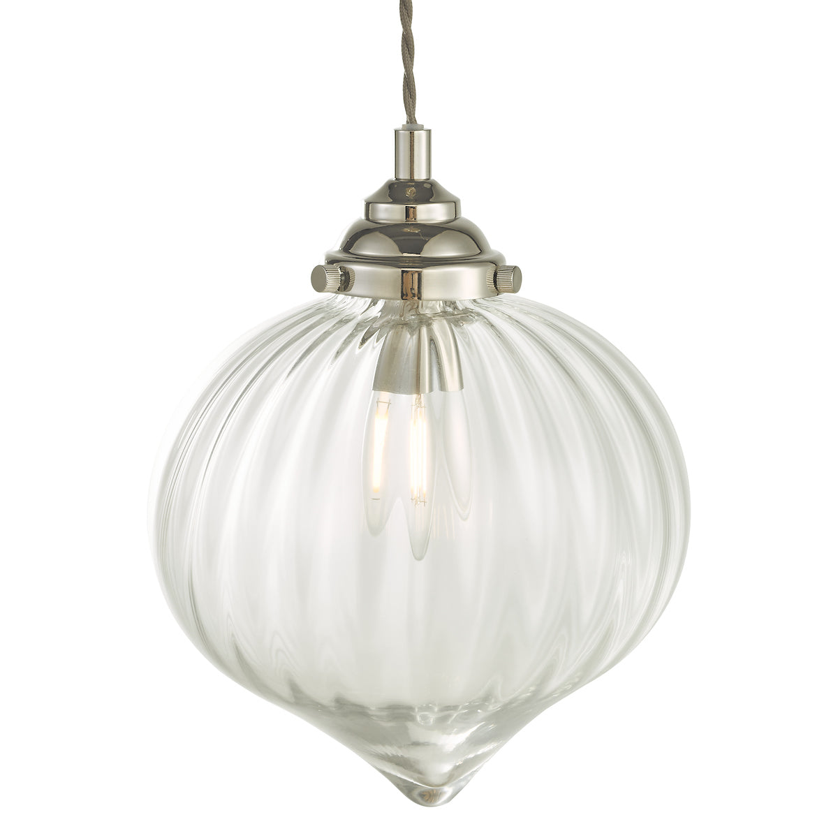 Dar Mya Pendant Polished Nickel and Glass