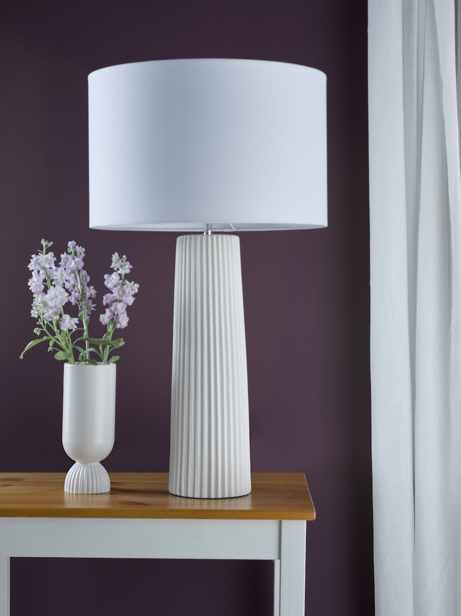 Dar Myla Ceramic Table Lamp White Base Only