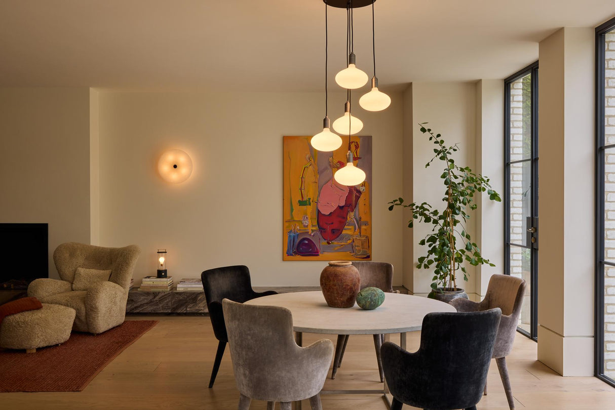 Tala Magma Wall or Flush Light 42.5cm Solid Brass with Five Sphere LED Bulbs