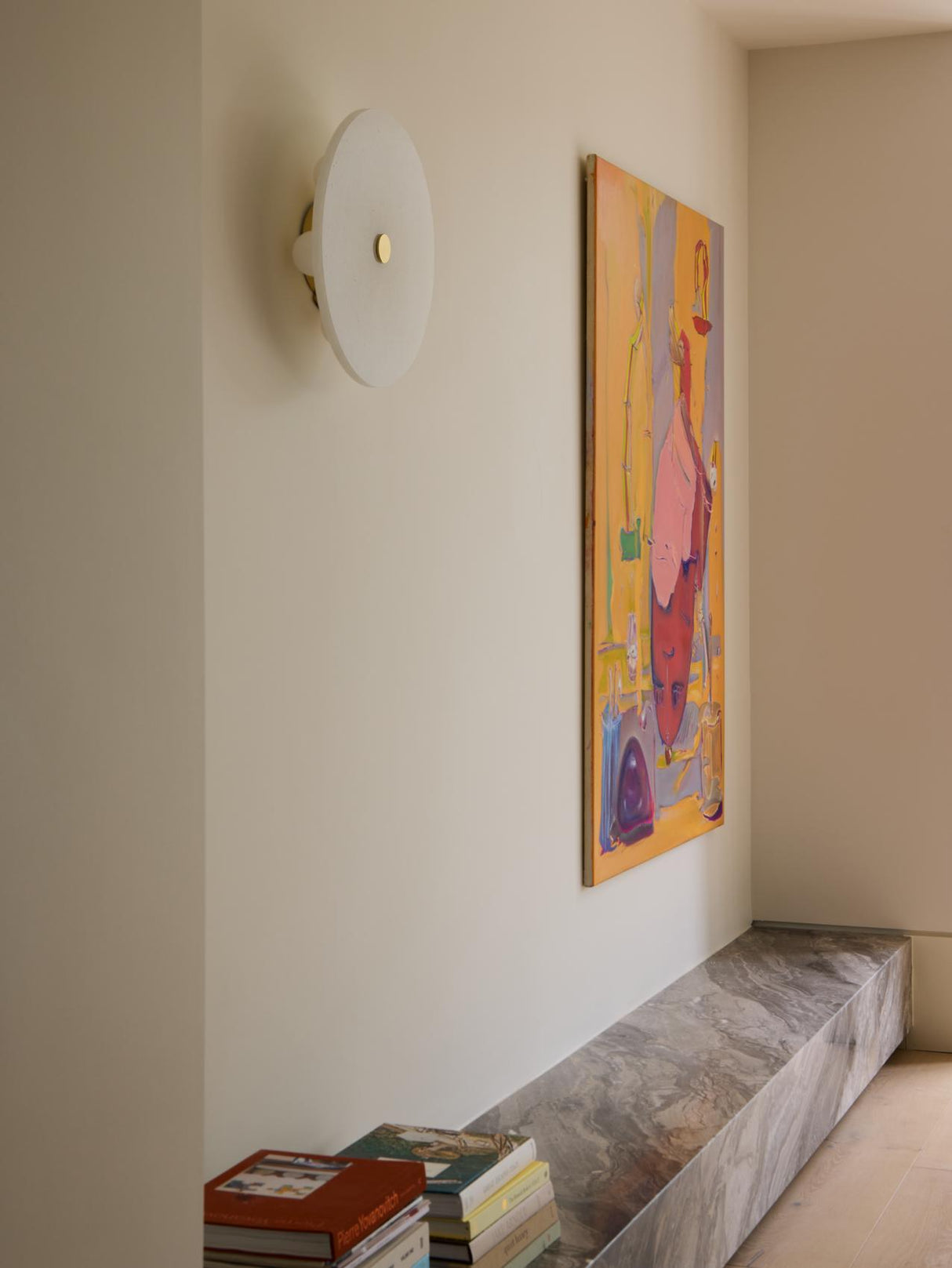 Tala Magma Wall or Flush Light 42.5cm Solid Brass with Five Sphere LED Bulbs