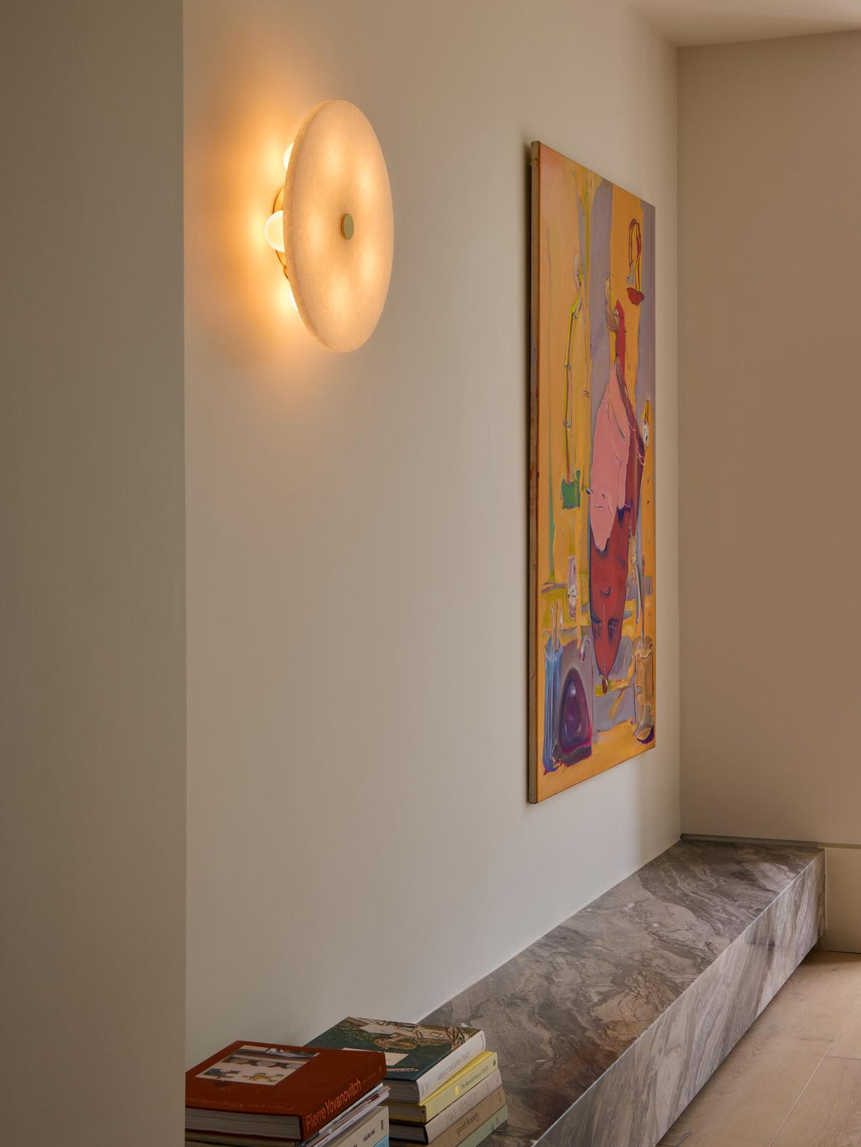 Tala Magma Wall or Flush Light 42.5cm Solid Brass with Five Sphere LED Bulbs