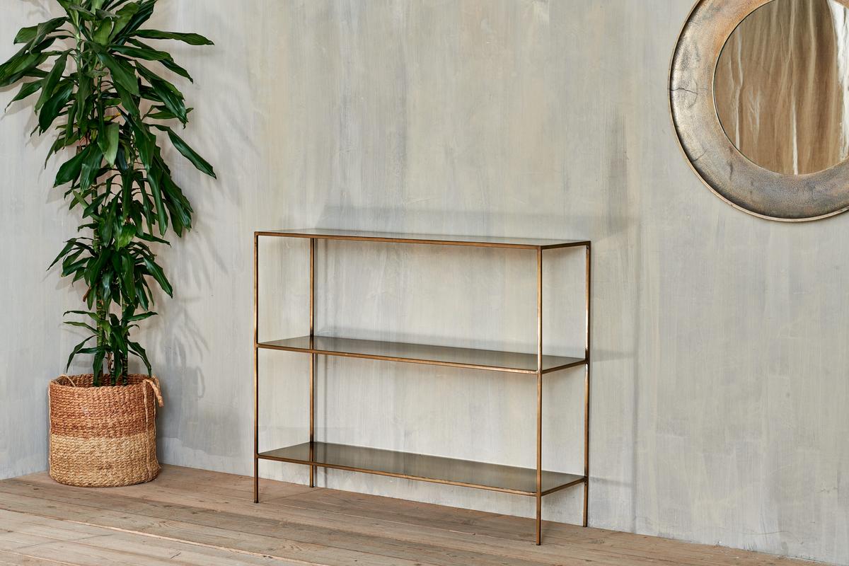 Nkuku Mahi Console Table Antique Brass