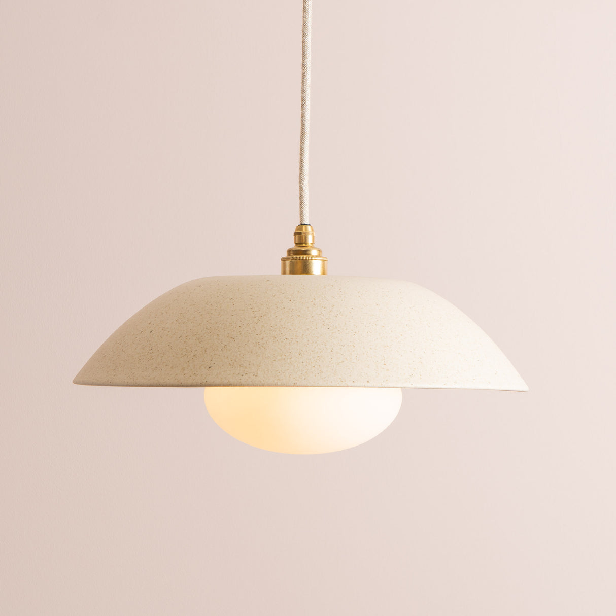 Studio Haran Dusk Pendant Light in Ceramic and Brass/Nickel