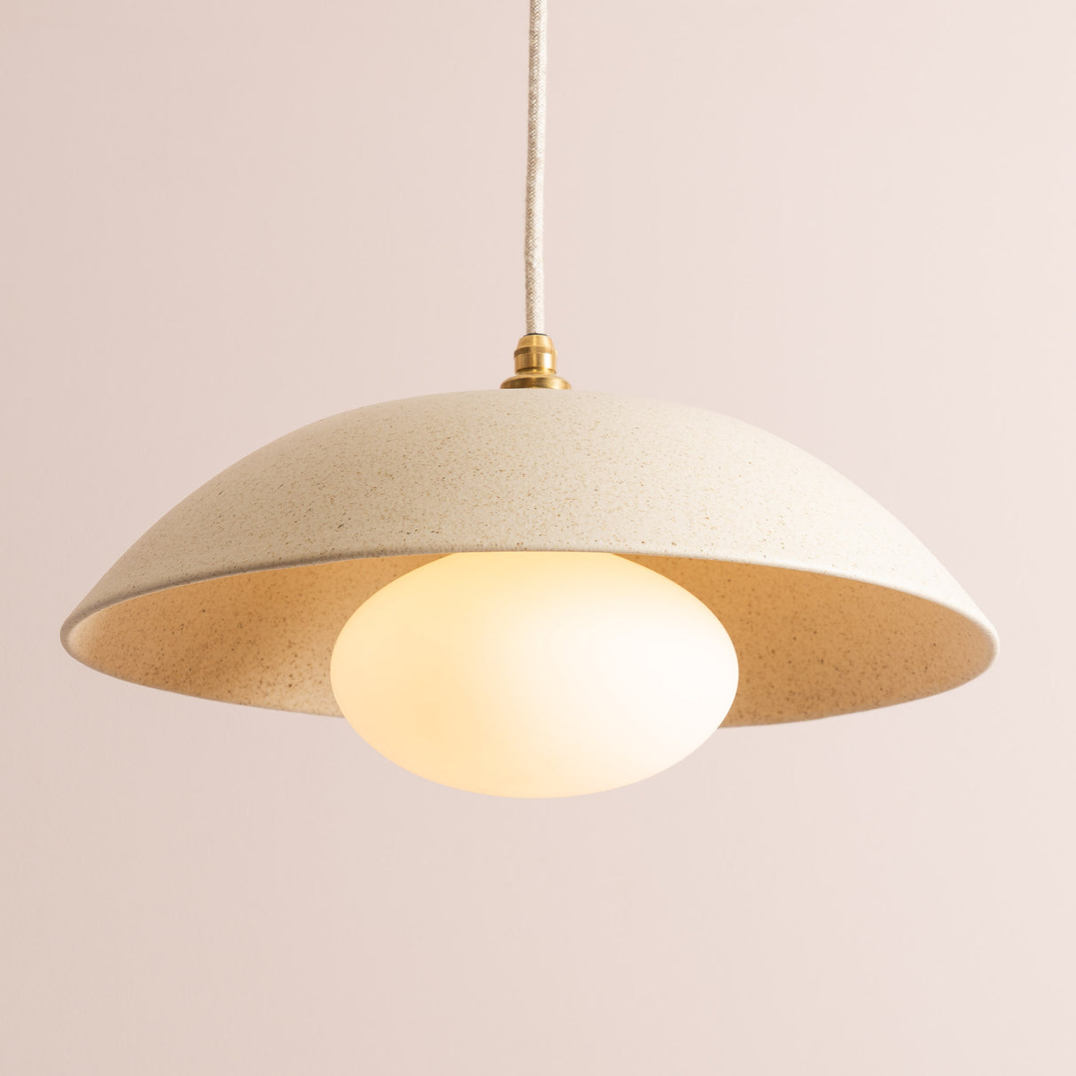 Studio Haran Dusk Pendant Light in Ceramic and Brass/Nickel