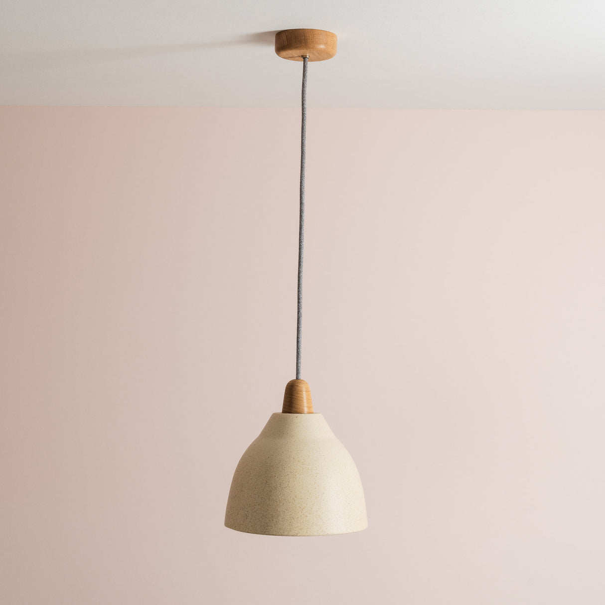 Studio Haran Element Pendant Light in Ceramic and Oak