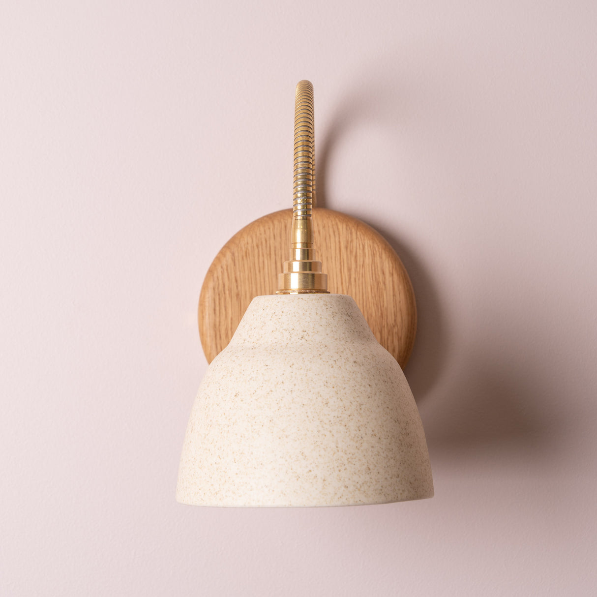 Studio Haran Flex Wall Light in Brass/Nickel, Ceramic and Oak