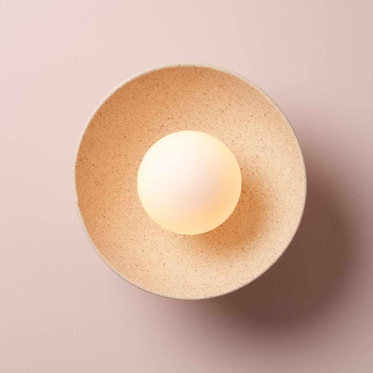 Studio Haran Small Dawn Wall Light in Ceramic and Oak