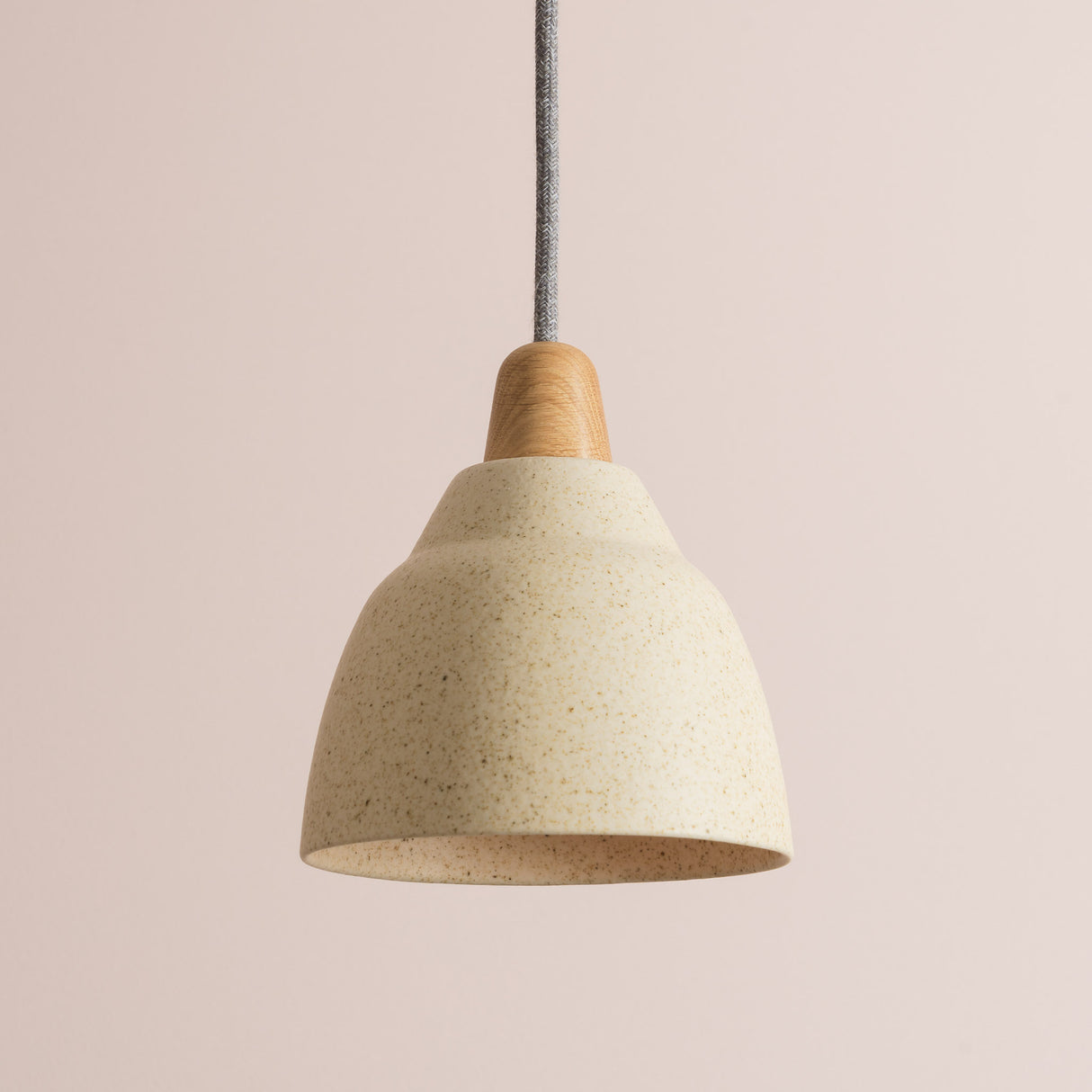 Studio Haran Small Element Pendant Light in Ceramic and Oak