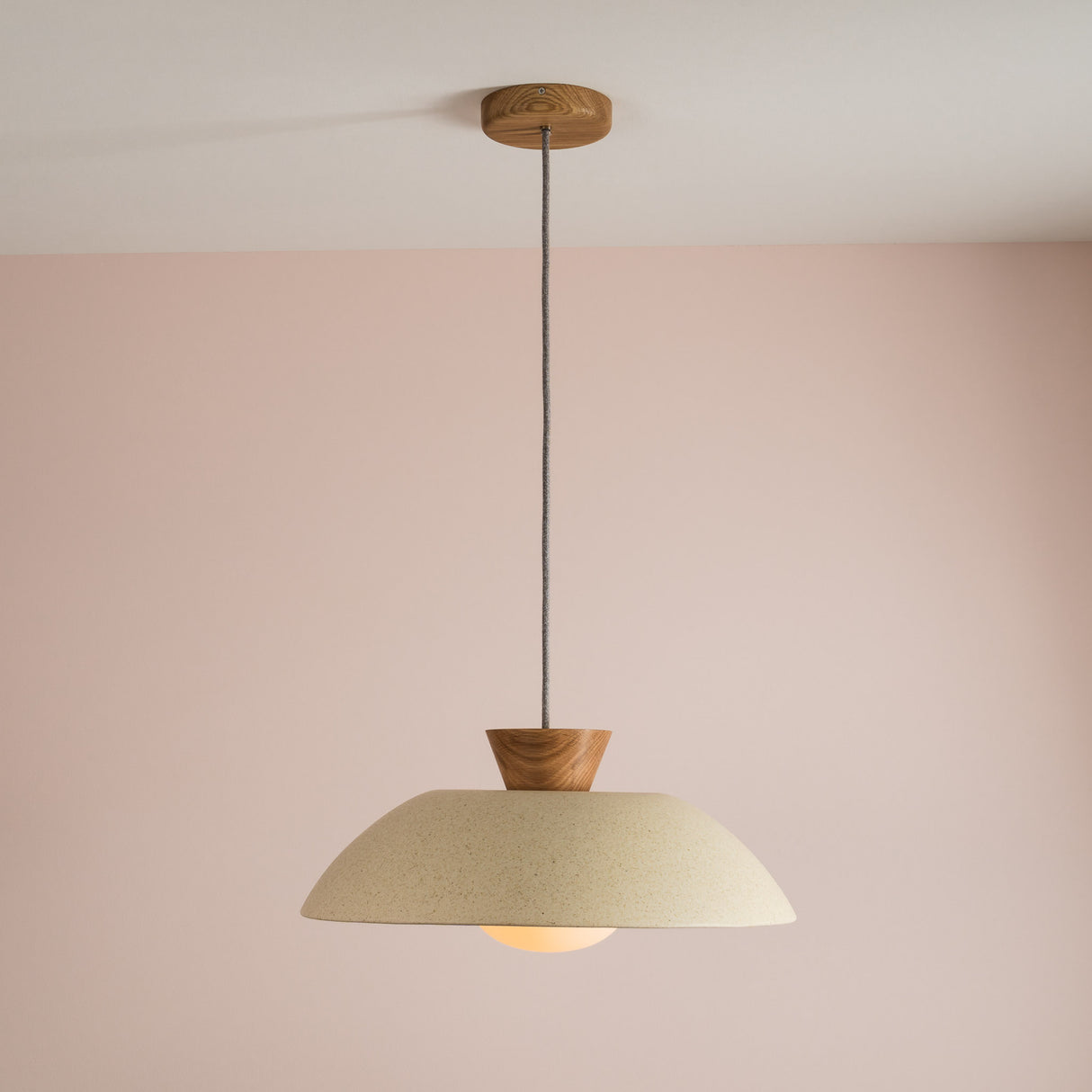Studio Haran XL Dawn Pendant Light in Ceramic and Oak