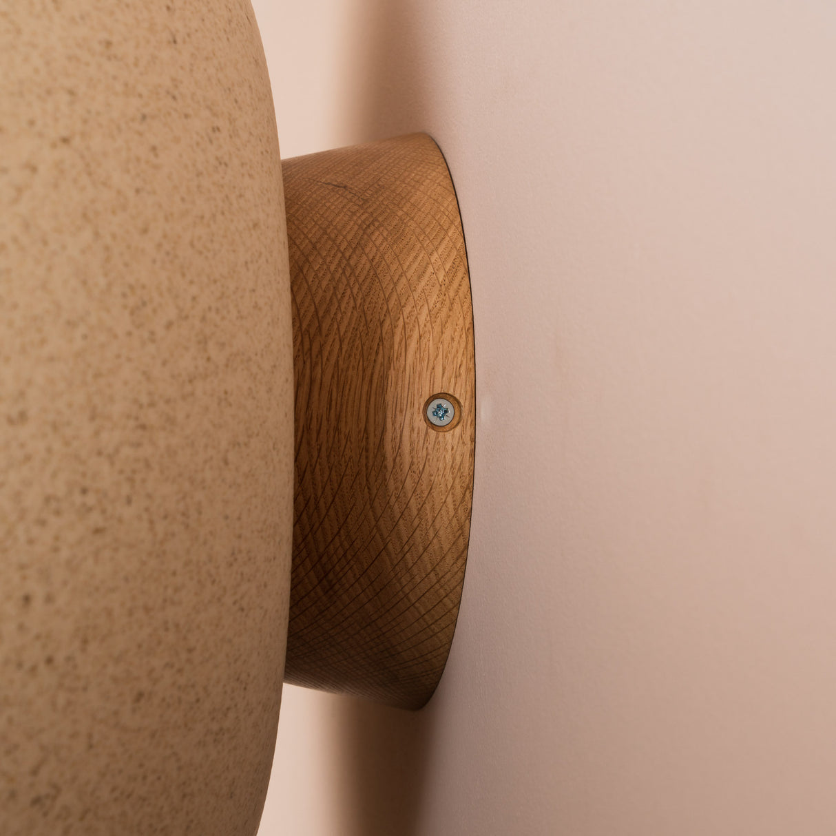 Studio Haran XL Dawn Flush Wall Light in Ceramic and Oak